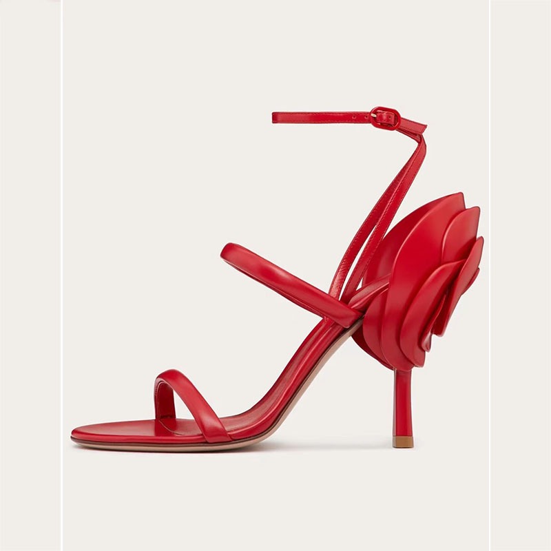 Flower slim heels and banquet women's fashion sandals - Imagen 3