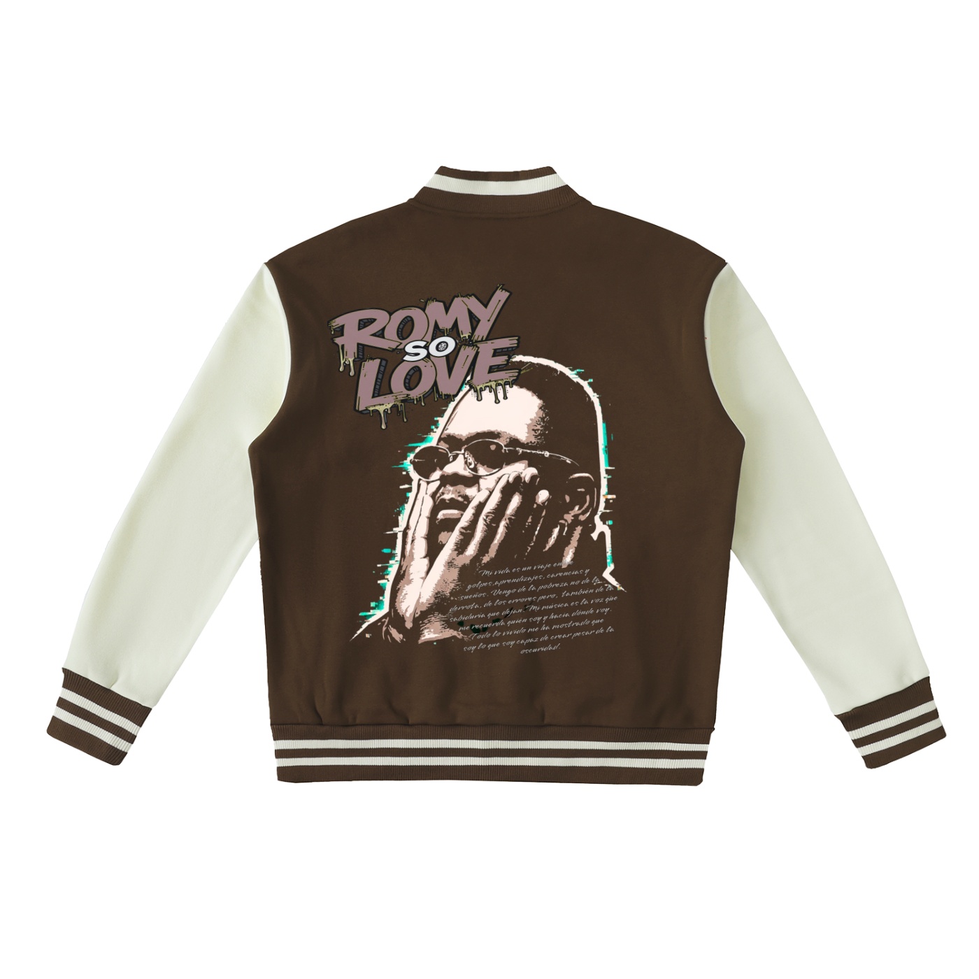Two-Tone Fleeced Varsity Jacket by ETIK en honor a ROMY SO LOVE - Imagen 3