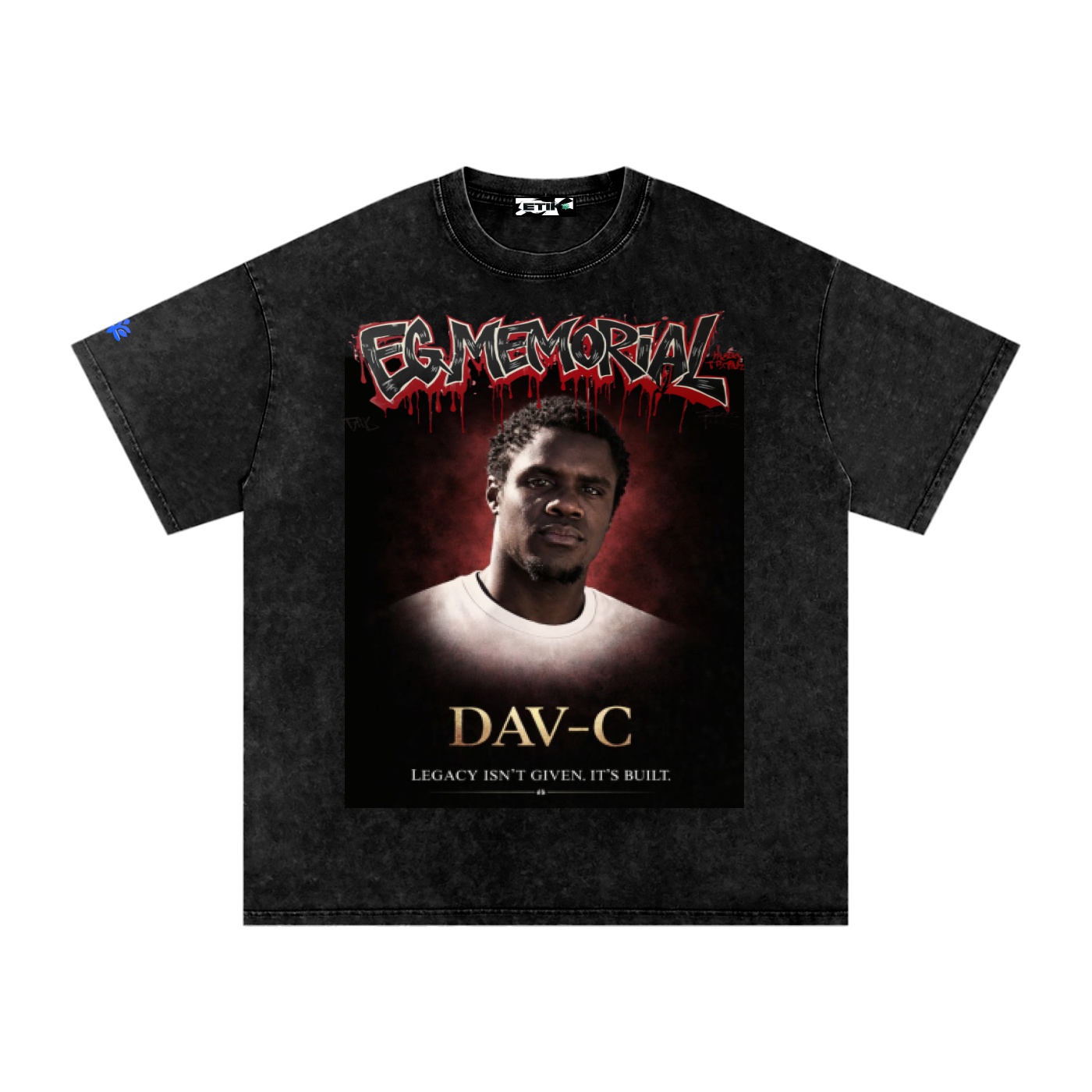 DAV-C collection by ETIK Snow Washed Oversized Cotton T-Shirt