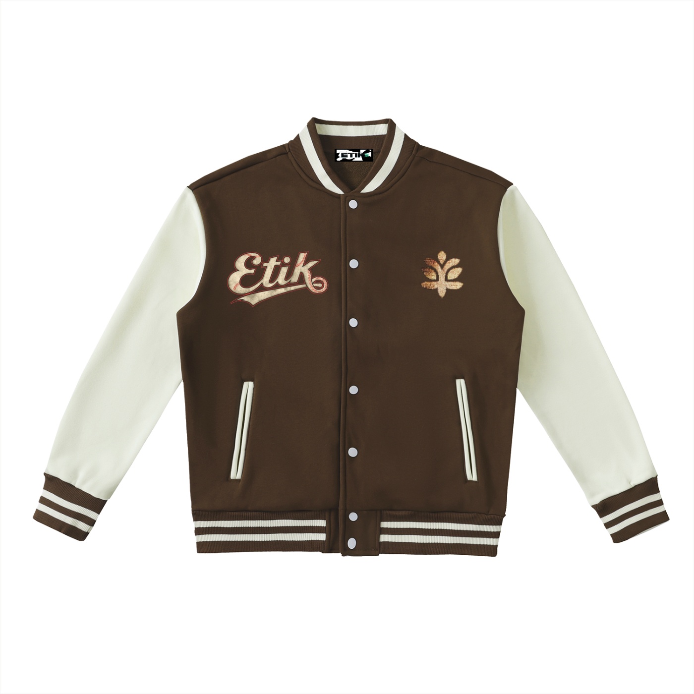 Two-Tone Fleeced Varsity Jacket by ETIK en honor a ROMY SO LOVE - Imagen 2
