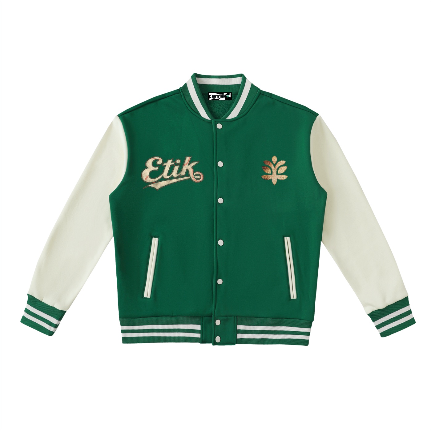 Two-Tone Fleeced Varsity Jacket by ETIK en honor a ROMY SO LOVE - Imagen 4