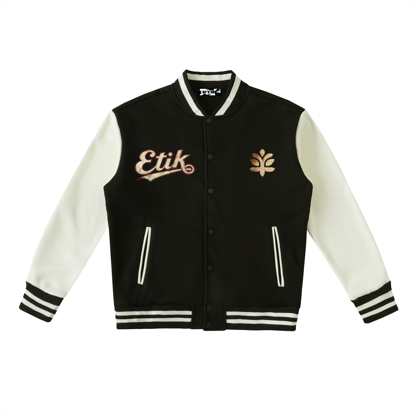 Two-Tone Fleeced Varsity Jacket by ETIK en honor a ROMY SO LOVE - Imagen 8
