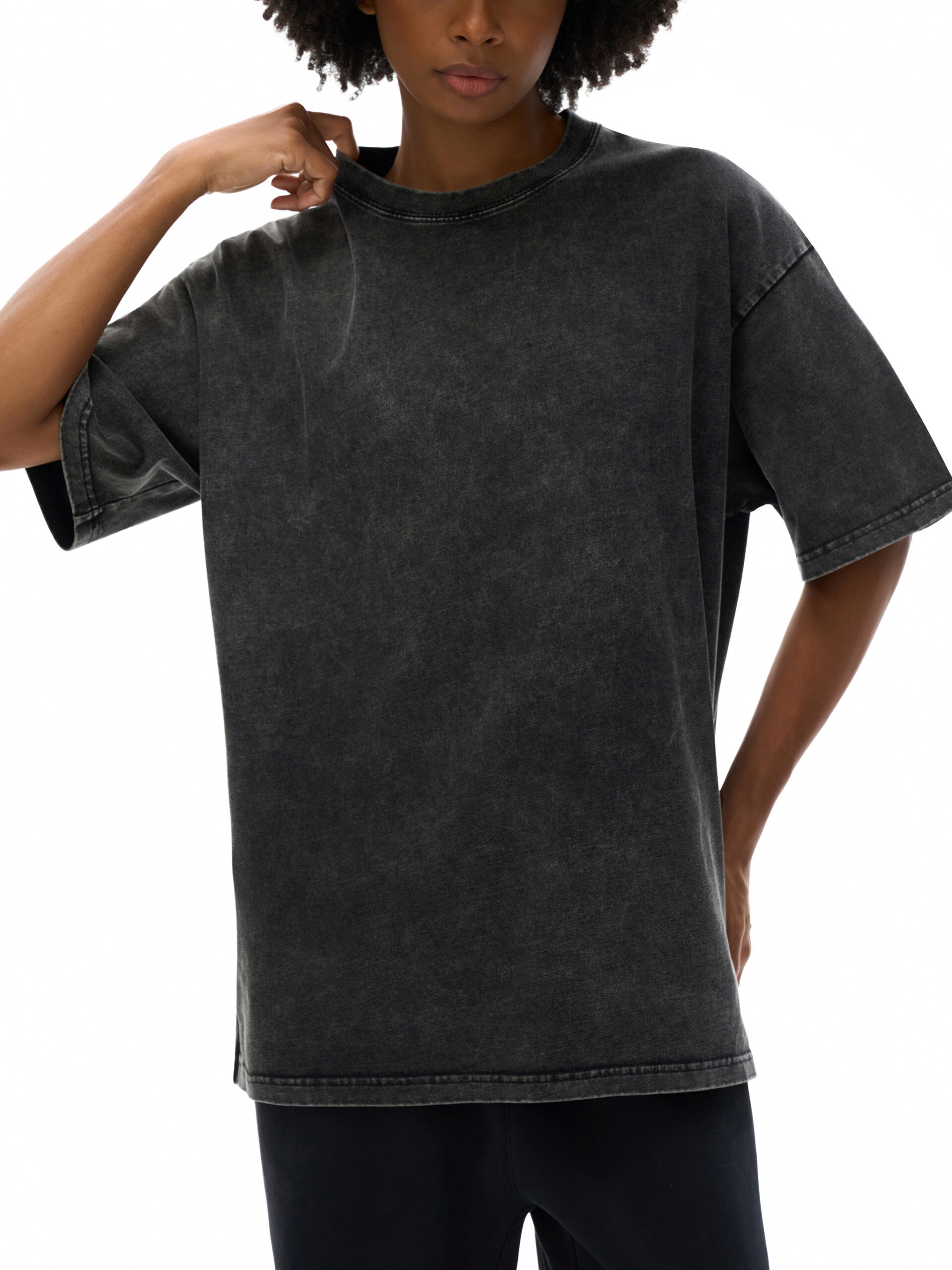DAV-C collection by ETIK Snow Washed Oversized Cotton T-Shirt - Imagen 15