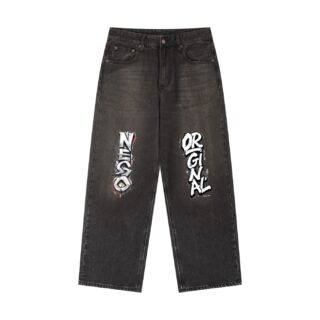 Vintage Wash Heavyweight Denim Jeans Negro Original design by ETIK