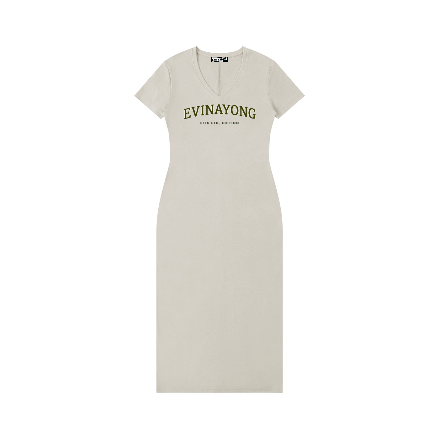 Women's V-Neck Short Sleeve Maxi Dress Evinayongby ETIK ltd