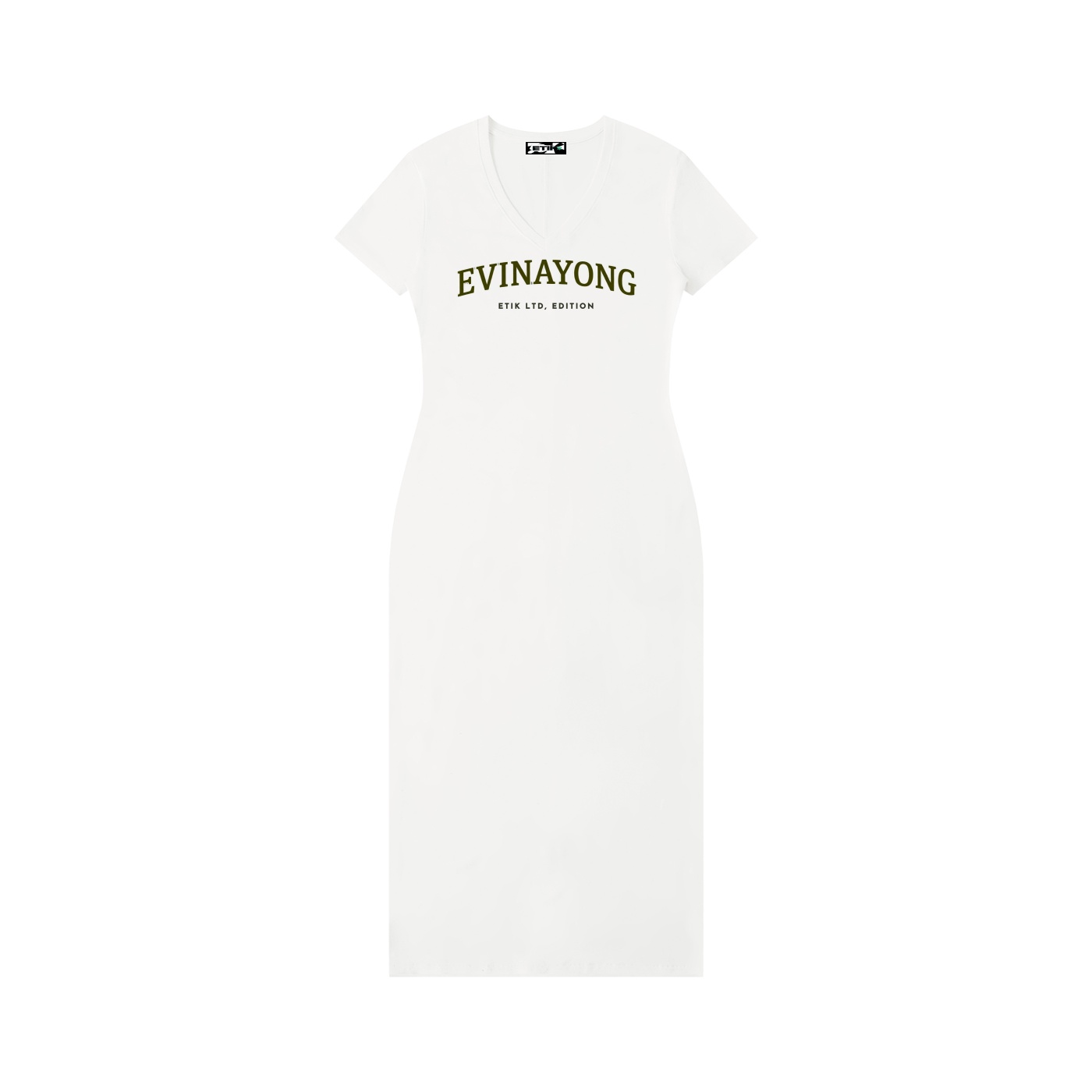 Women's V-Neck Short Sleeve Maxi Dress Evinayongby ETIK ltd - Imagen 2
