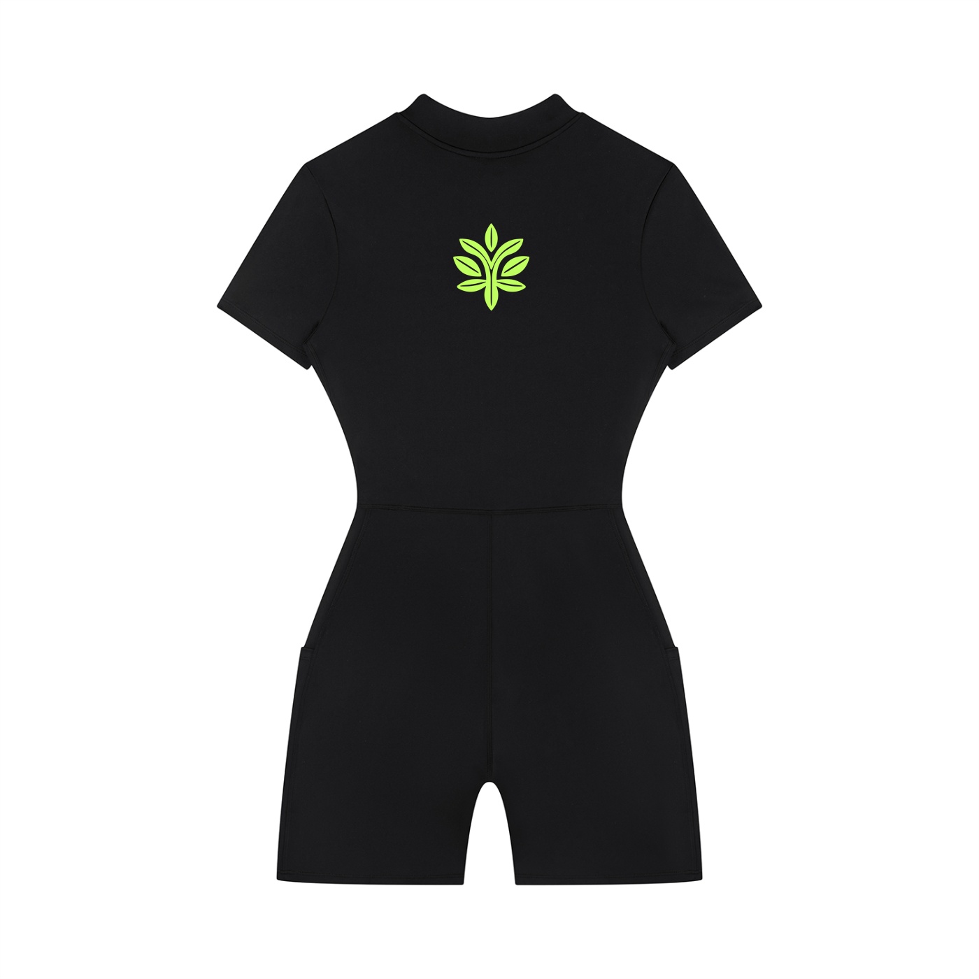 Essencial green Women's Quarter-Zip Short Sleeve Romper by ETIK - Imagen 3