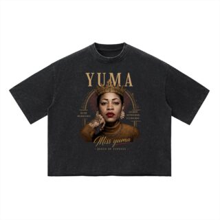 Miss YUMA E.M Unisex Vintage Wash Boxy T-Shirt by ETIK