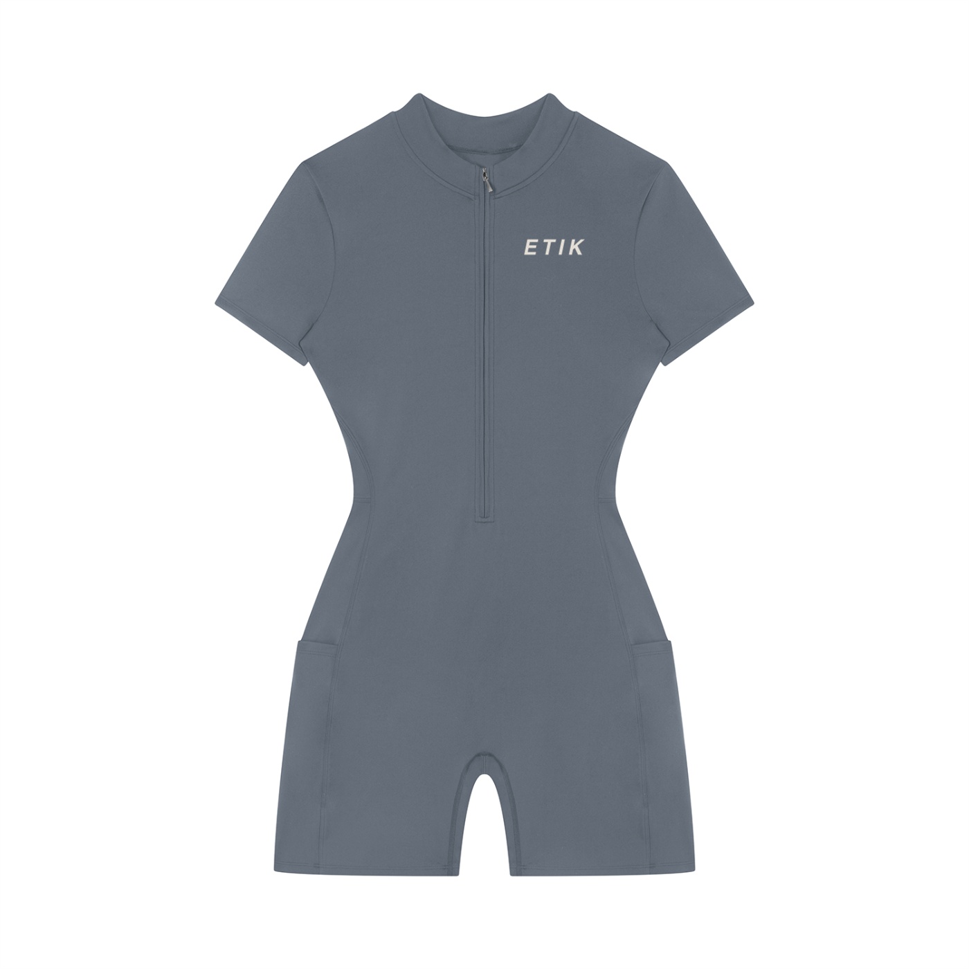 Essencial Women's Quarter-Zip Short Sleeve Romper by ETIK