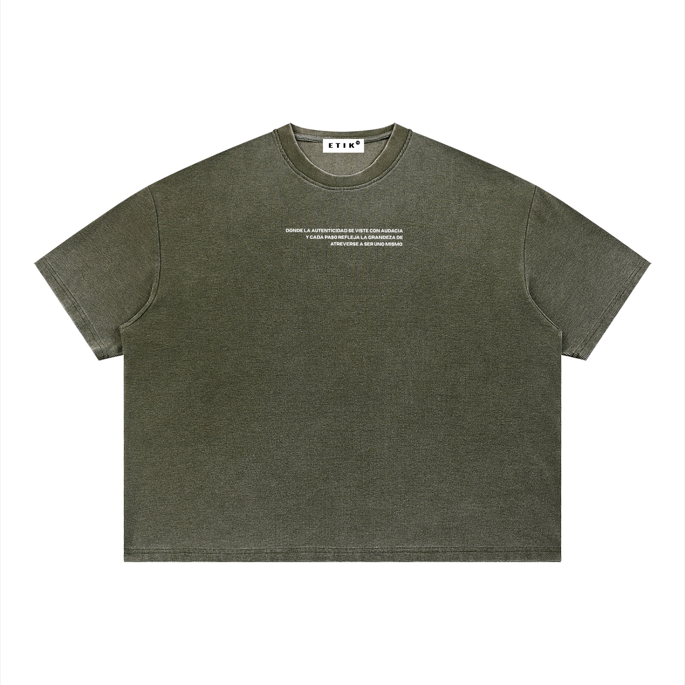 ETIK identity Unisex Vintage Wash Sunfade Boxy Waffle T-Shirt - Imagen 9