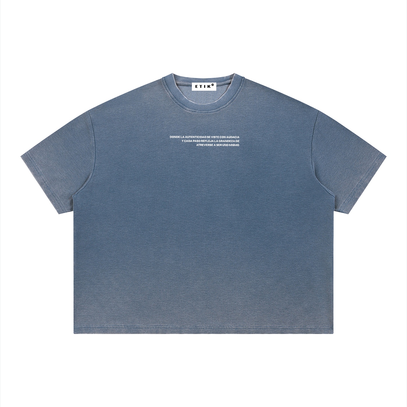 ETIK identity Unisex Vintage Wash Sunfade Boxy Waffle T-Shirt - Imagen 7