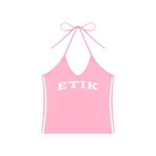 ETIK basics Women's Color Block Halter Crop Tank Top