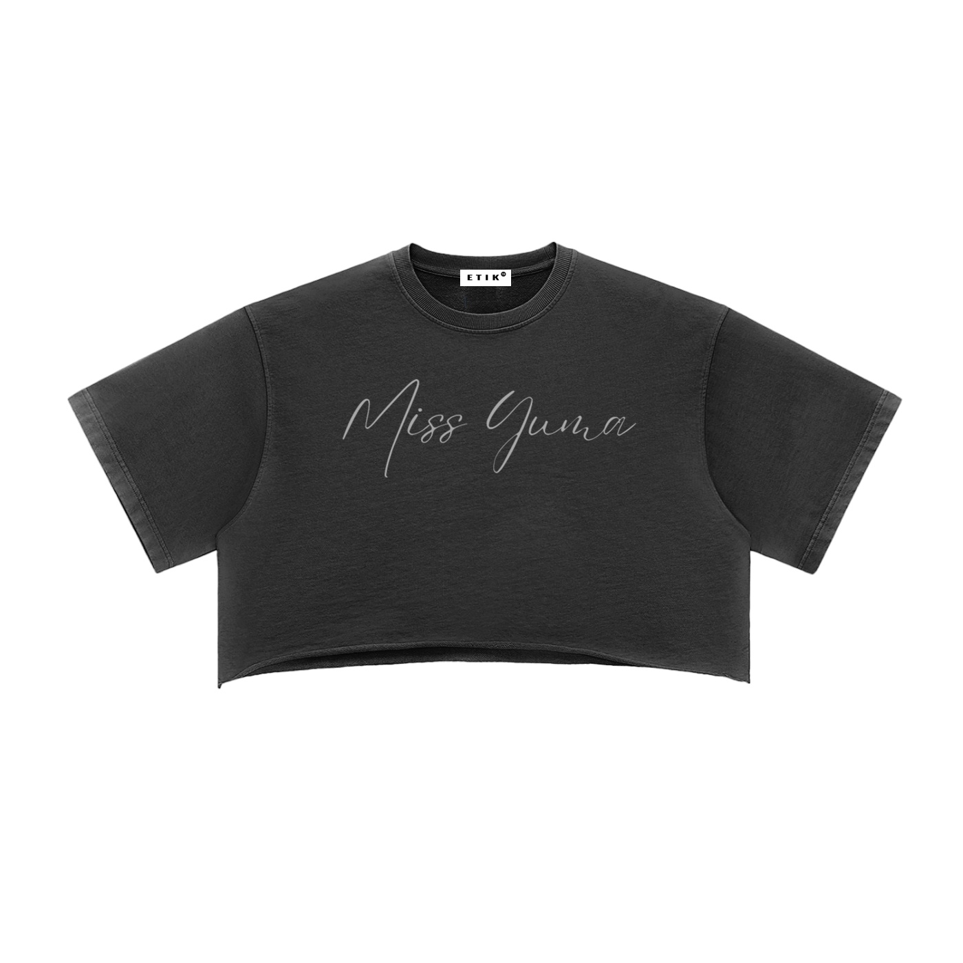 YUMA by ETIK Snow Washed Raw Edge Crop Top