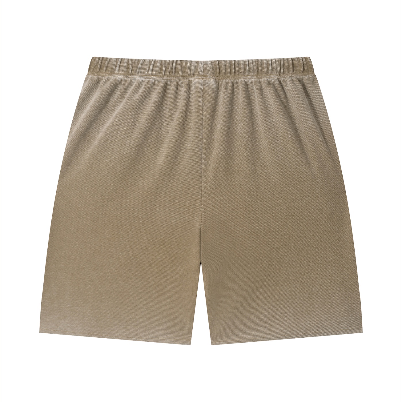 Unisex Vintage Wash Sunfade Waffle Raw Hem Shorts - Imagen 4
