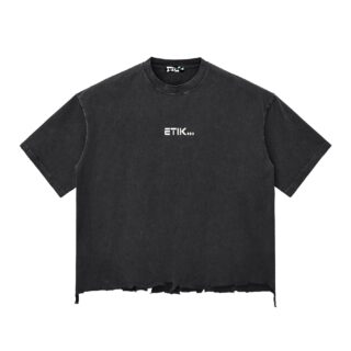 1 Snow Wash Raw-Hem Boxy T-shirt by ETIK
