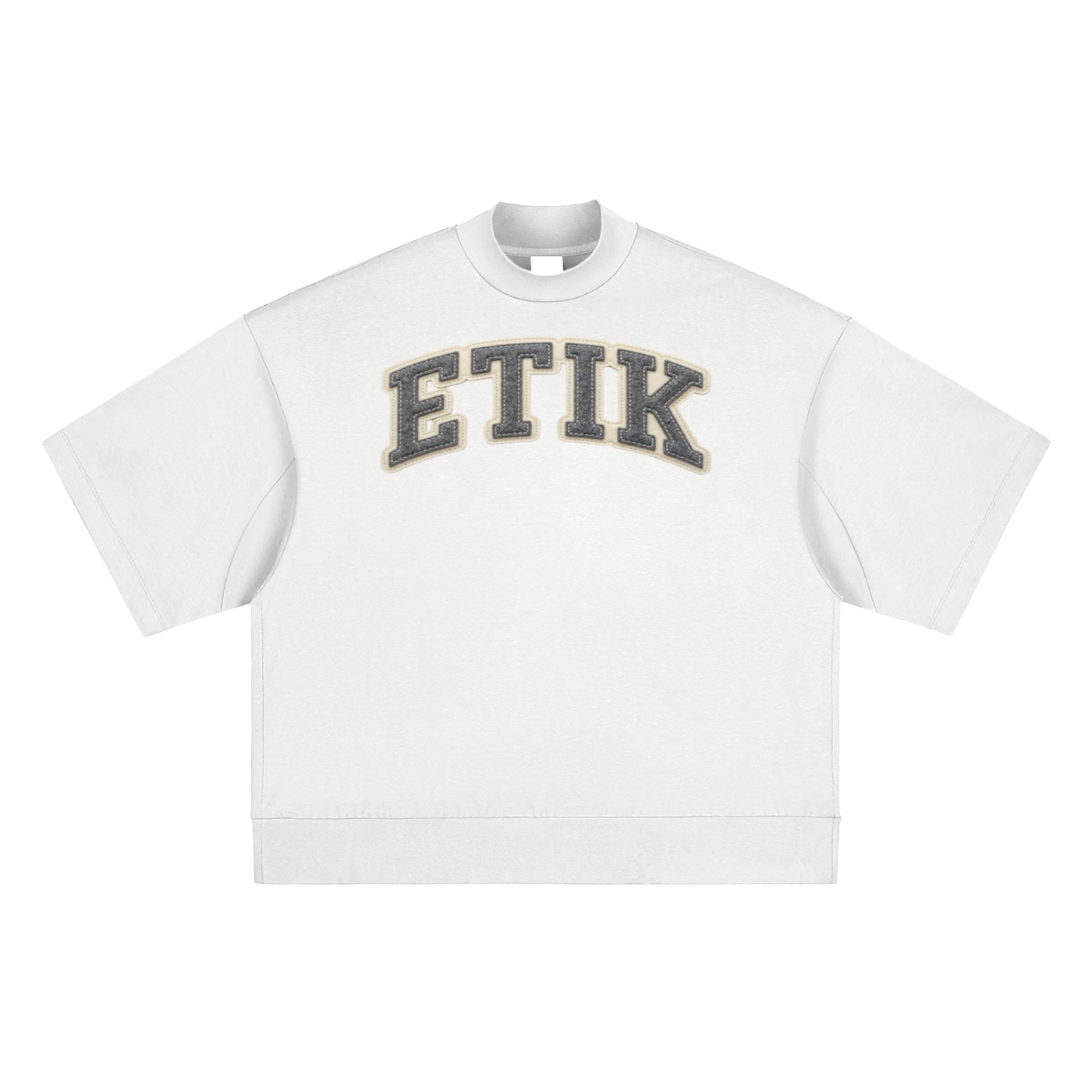 ETIK cute Heavyweight Oversized Mock Neck T-shirt - Imagen 3
