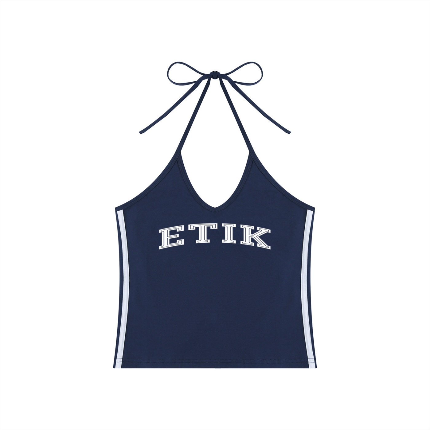 ETIK basics Women's Color Block Halter Crop Tank Top - Imagen 3