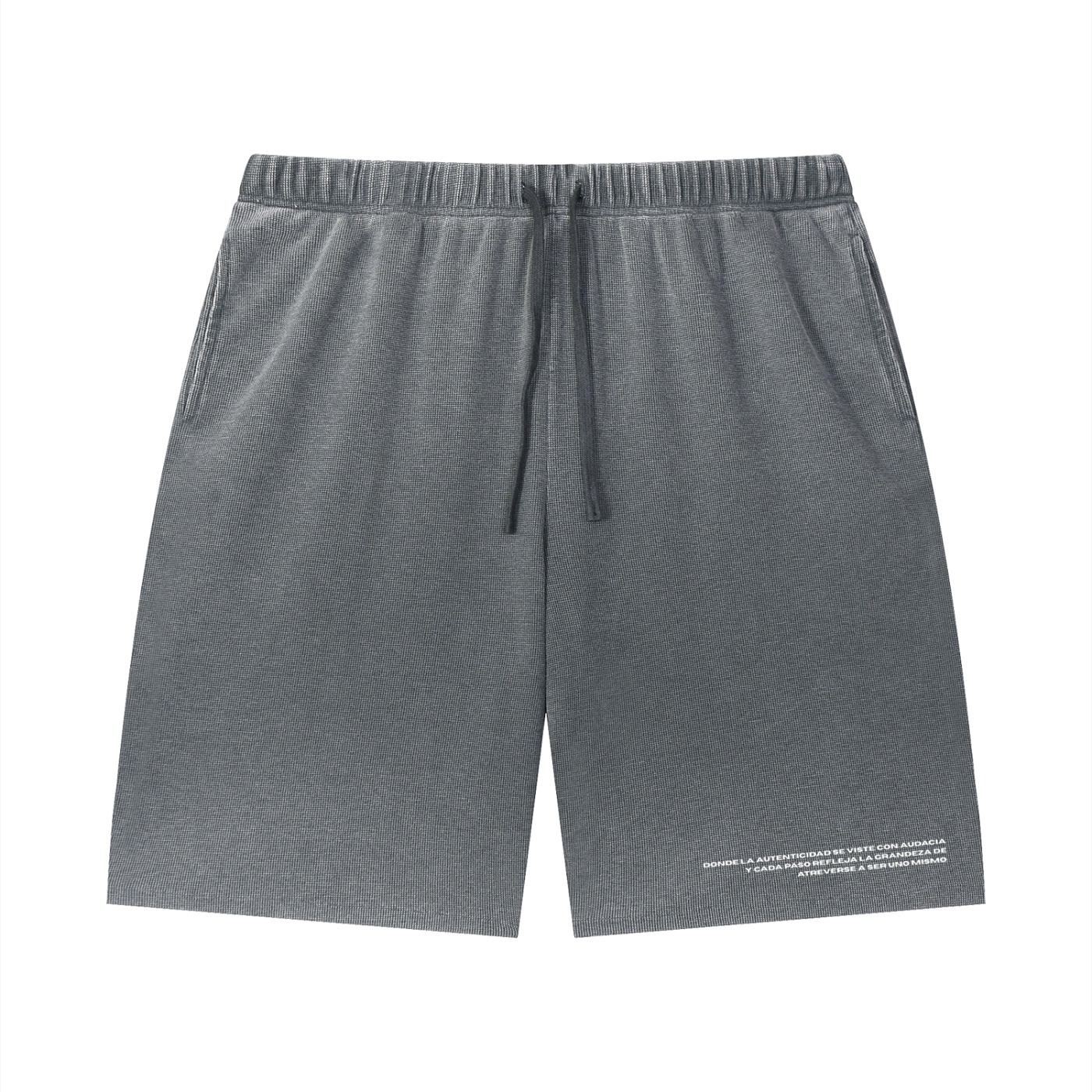 Unisex Vintage Wash Sunfade Waffle Raw Hem Shorts - Imagen 11