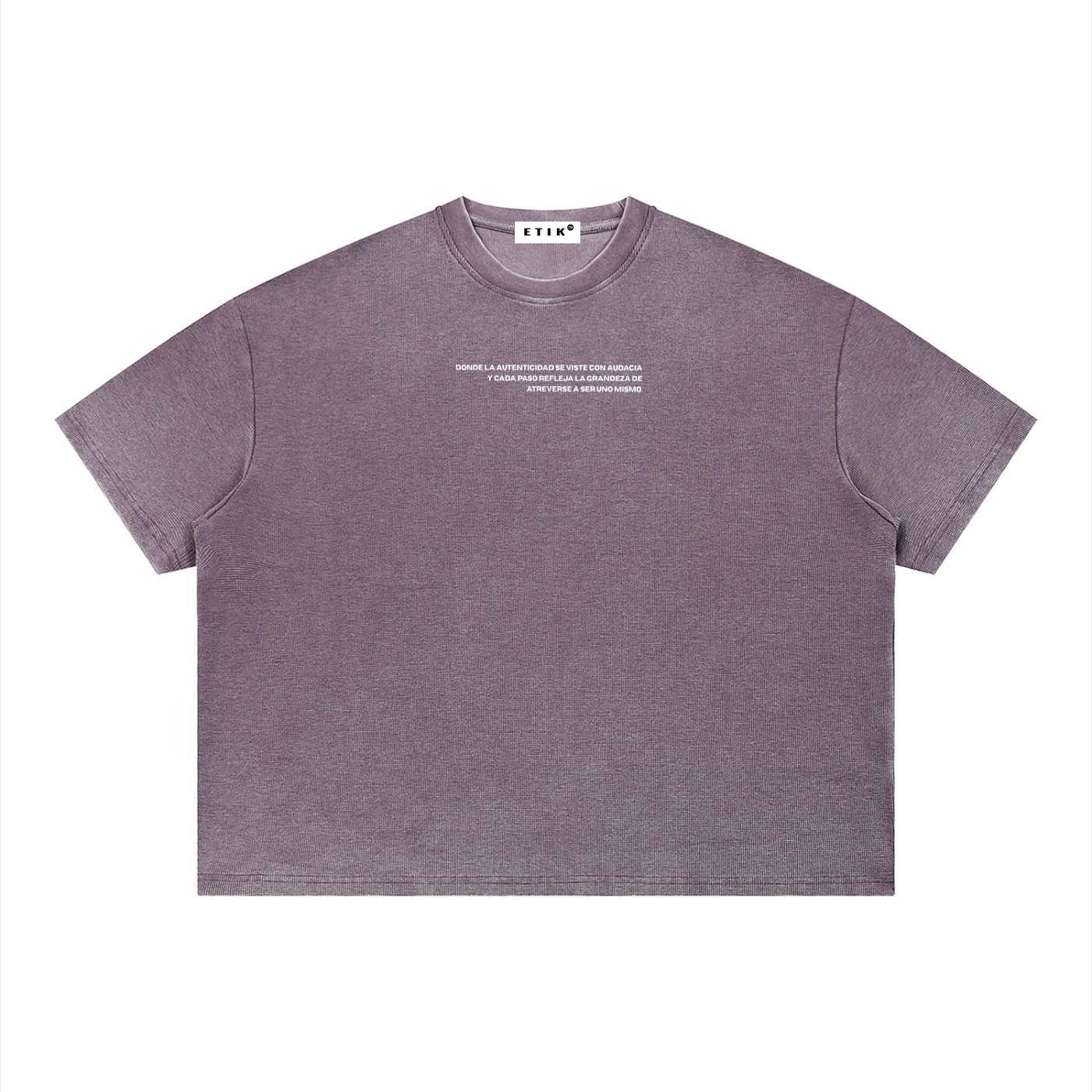 ETIK identity Unisex Vintage Wash Sunfade Boxy Waffle T-Shirt