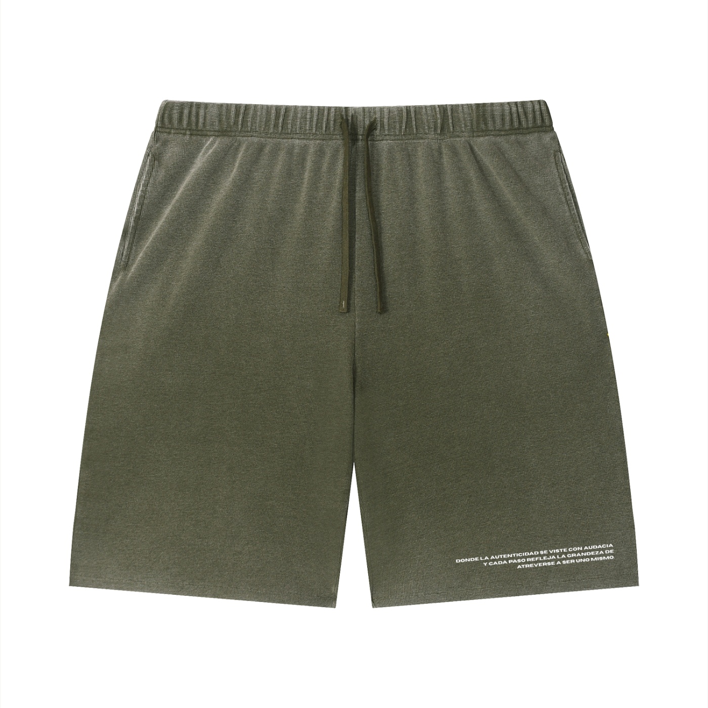 Unisex Vintage Wash Sunfade Waffle Raw Hem Shorts - Imagen 9