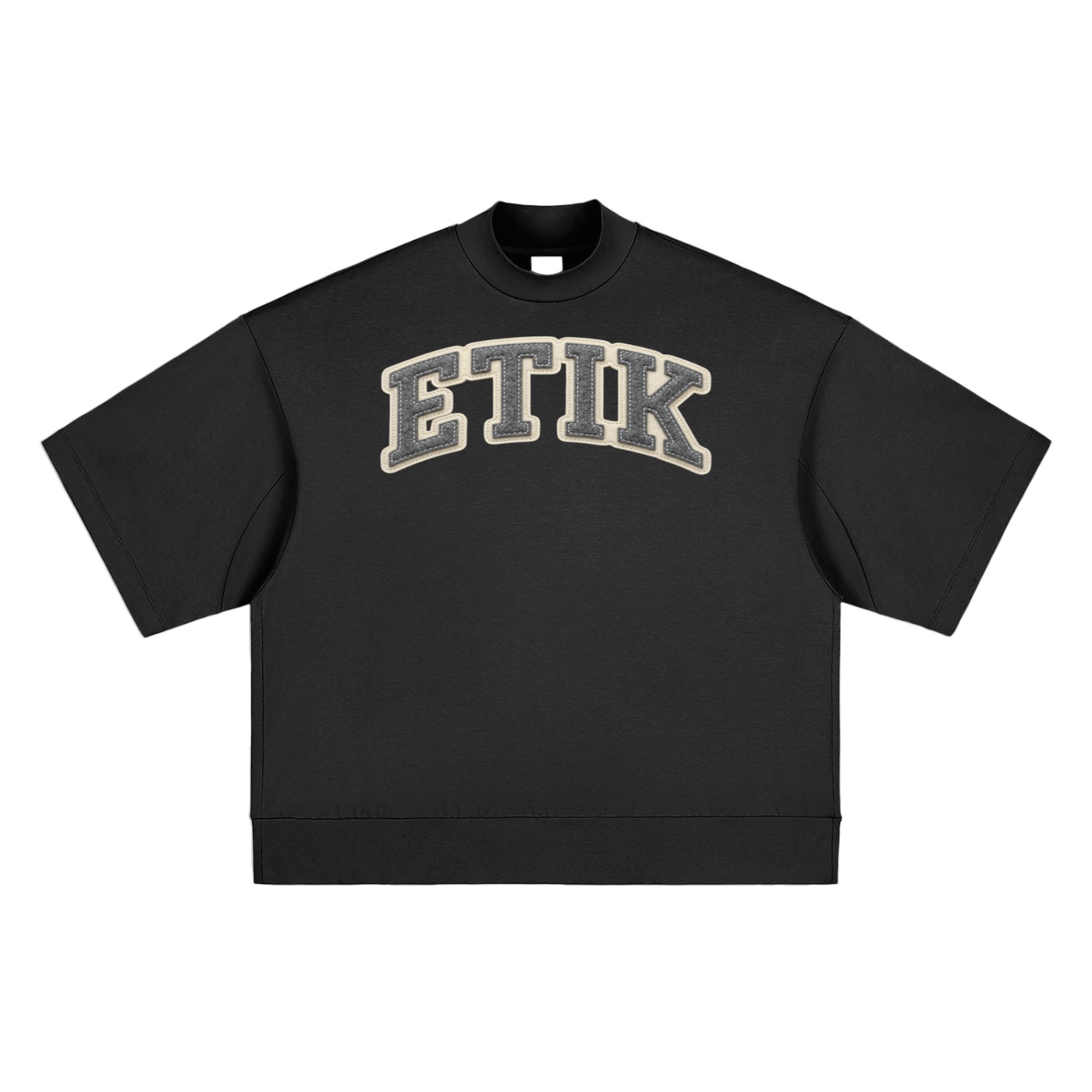 ETIK cute Heavyweight Oversized Mock Neck T-shirt