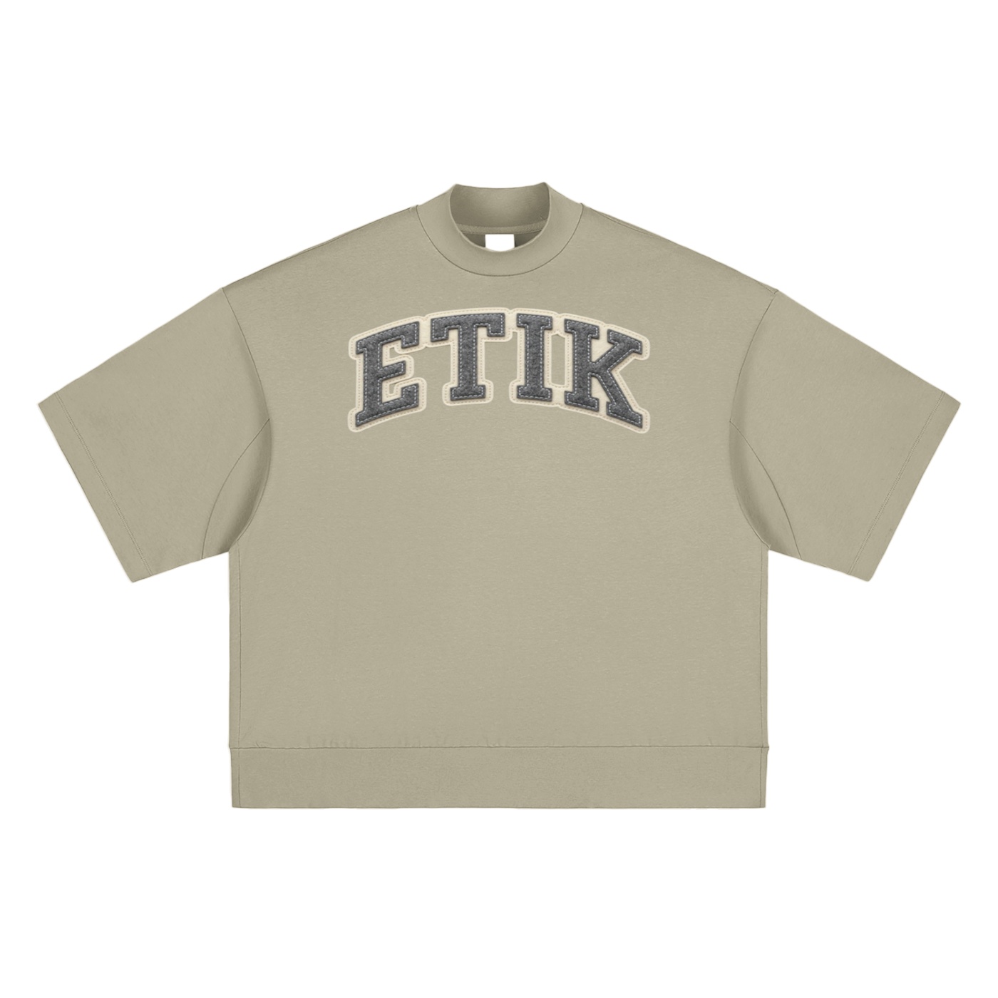 ETIK cute Heavyweight Oversized Mock Neck T-shirt - Imagen 5
