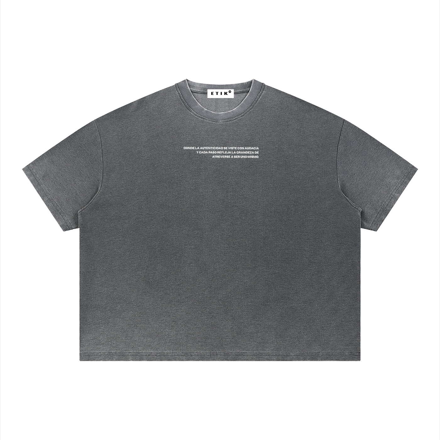 ETIK identity Unisex Vintage Wash Sunfade Boxy Waffle T-Shirt - Imagen 11