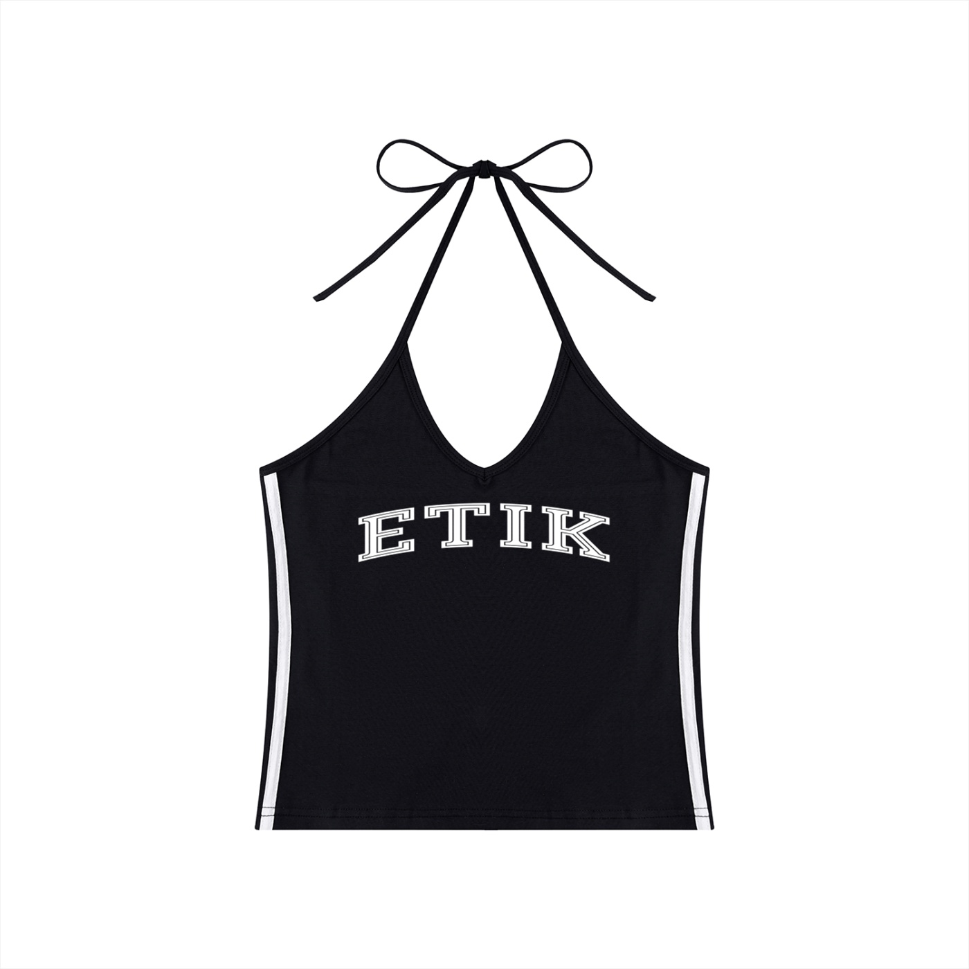 ETIK basics Women's Color Block Halter Crop Tank Top - Imagen 5