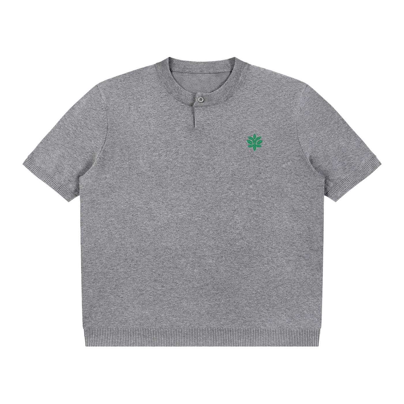 Cotton Knit Short Sleeve Henley T-Shirt by ETIK - Imagen 2