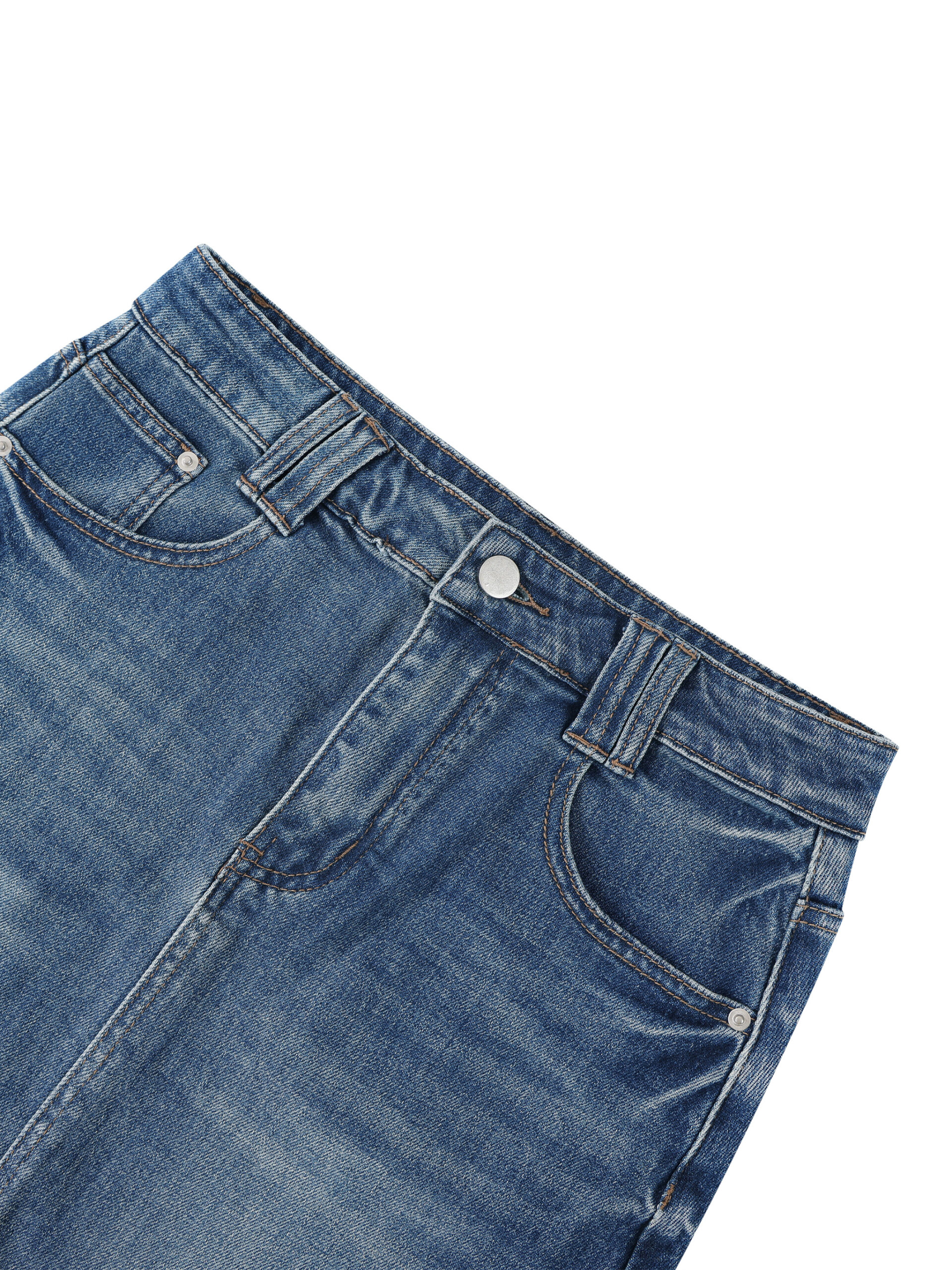 Women’s Vintage Wash Denim Skirt Negra Original by ETIK - Imagen 5