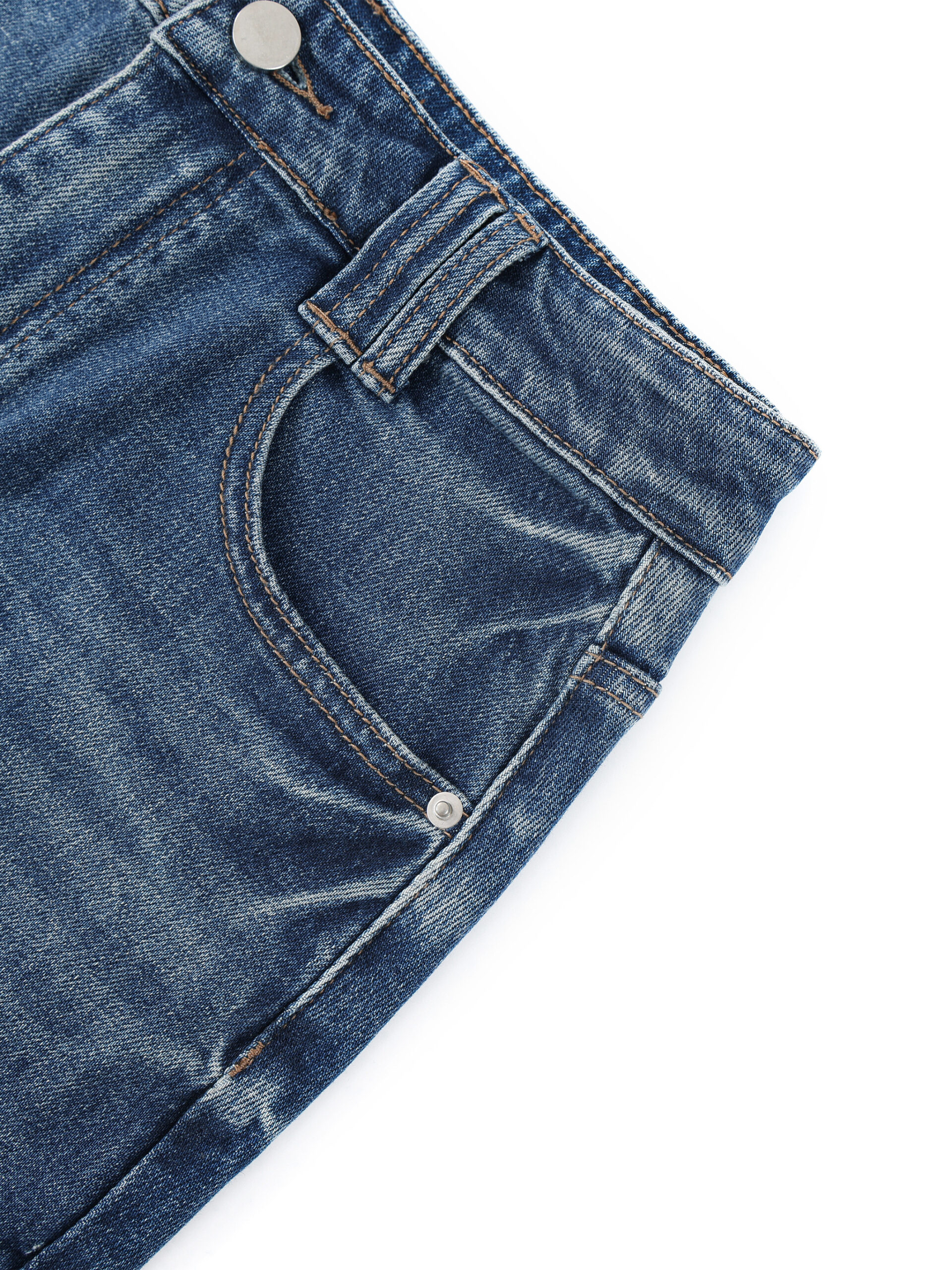 Women’s Vintage Wash Denim Skirt Negra Original by ETIK - Imagen 6