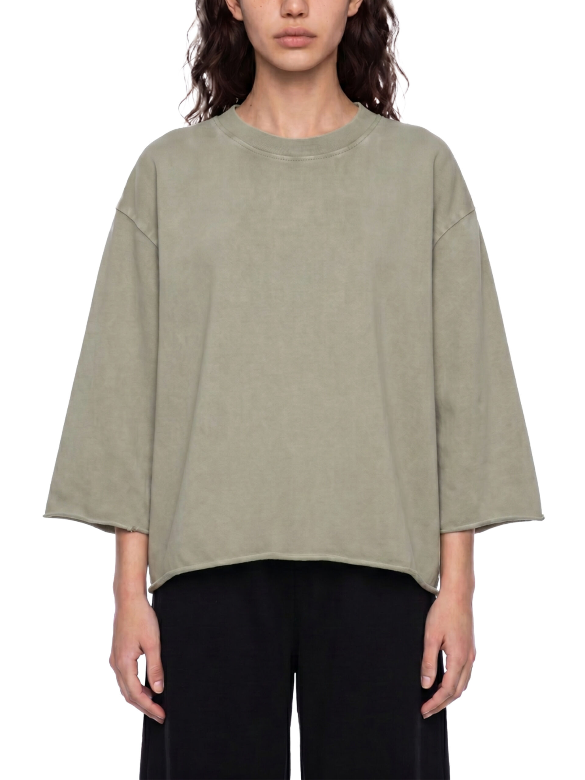 Unisex Mineral Wash Raw Hem Boxy T-Shirt be kind by ETIK - Imagen 9