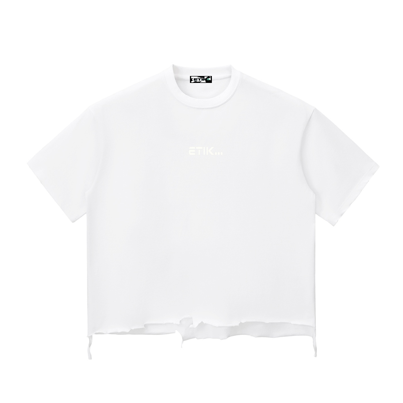 1 Snow Wash Raw-Hem Boxy T-shirt by ETIK - Imagen 5